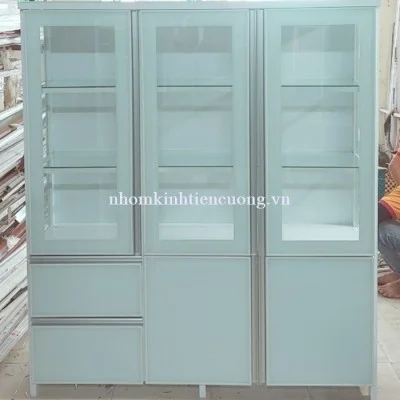 Mẫu Tủ Chén Nhôm Kính Đẹp