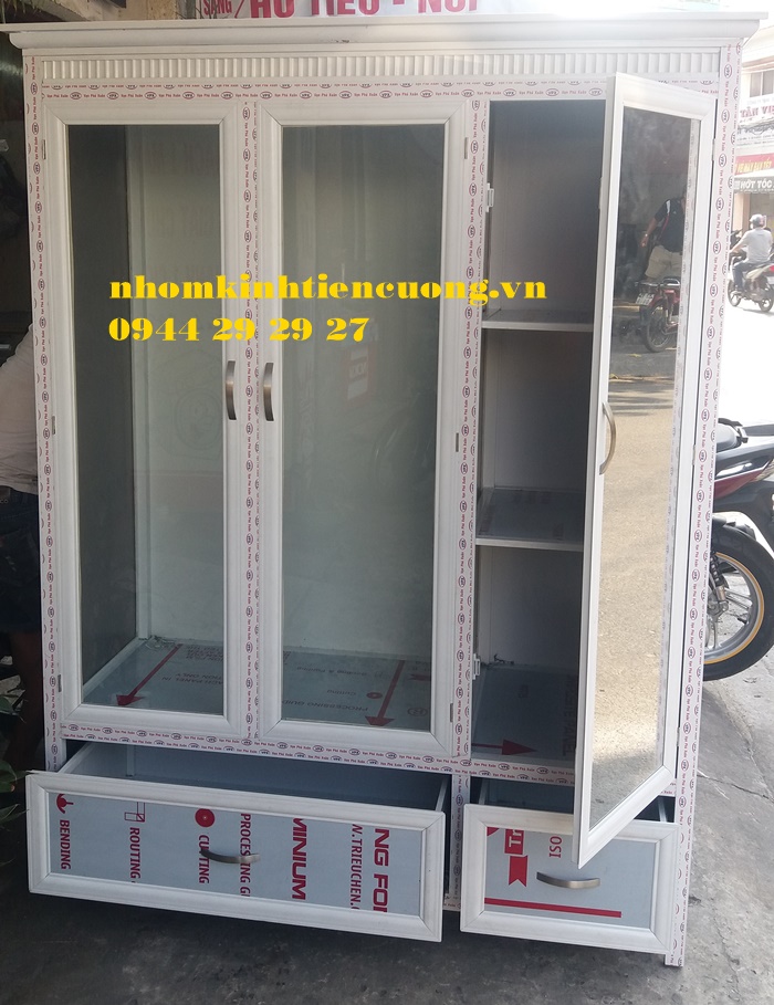 tủ quần áo nhôm kính tiến cường