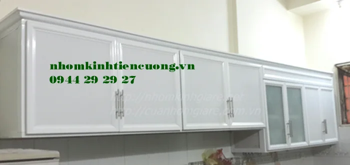 Tủ kệ bếp nhôm kính tiến cường 4