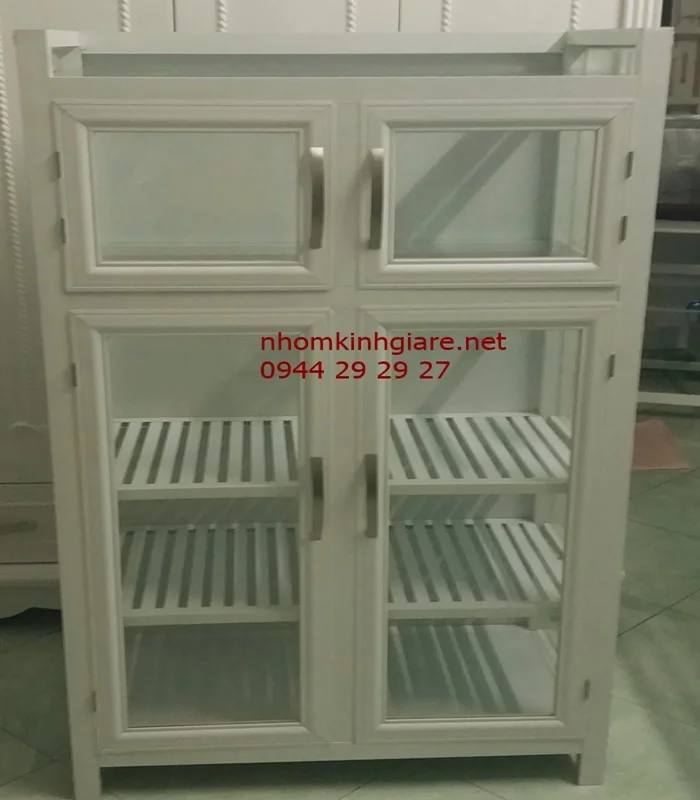 Tủ nhôm kính đựng chén bát giá rẻ 2
