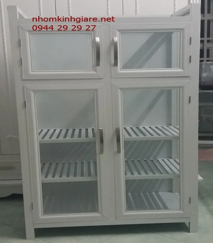Tủ nhôm kính đựng chén bát tphcm 2