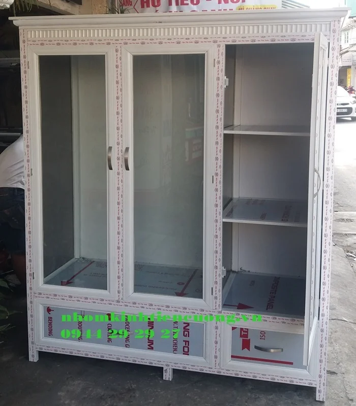 Tủ quần áo nhôm kính 3