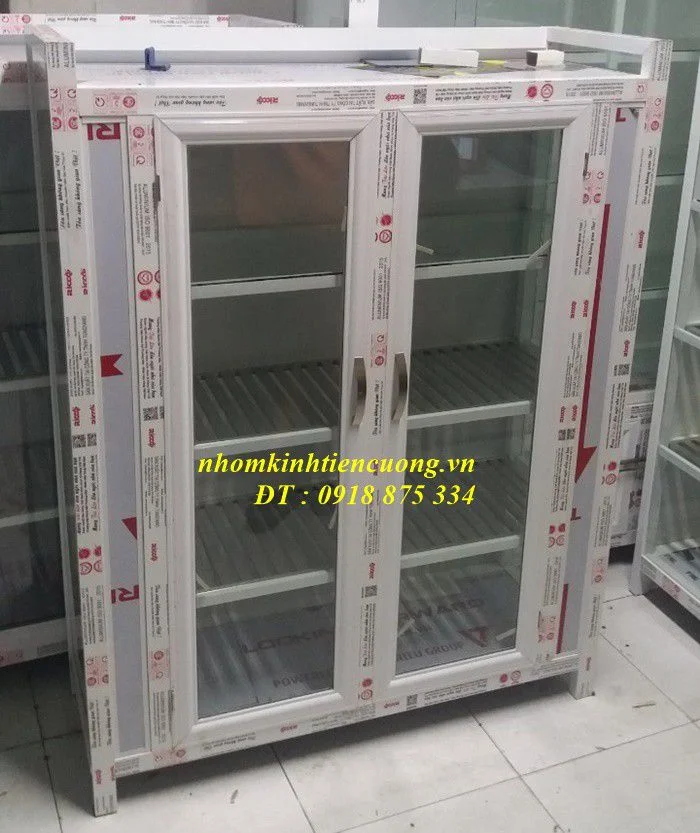 Tủ chén nhô gò vấp 1 - Tủ nhôm kính đựng chén bát