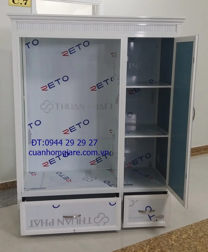 Tủ quần áo âm tường nhôm kính 3