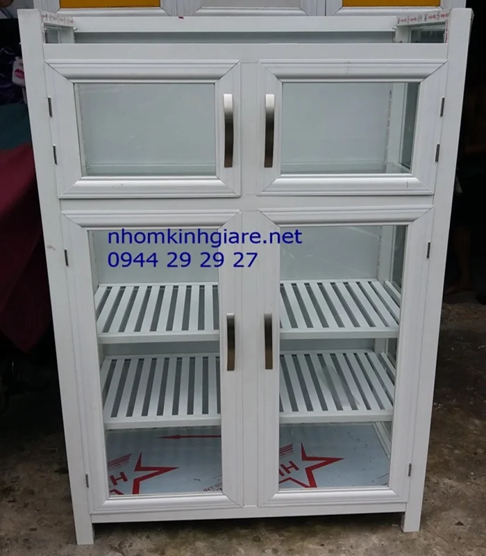 Giá tủ nhôm kính đựng chén bát 3