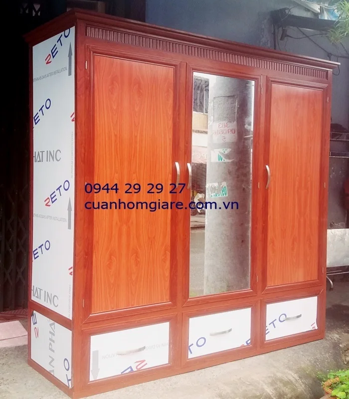 Tủ nhôm kính đựng quần áo hcm 2