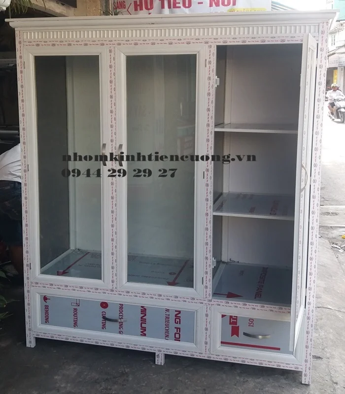 Các mẫu tủ quần áo nhôm kính 1