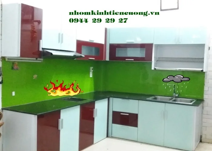 Tủ bếp nhôm kính cường lực 3