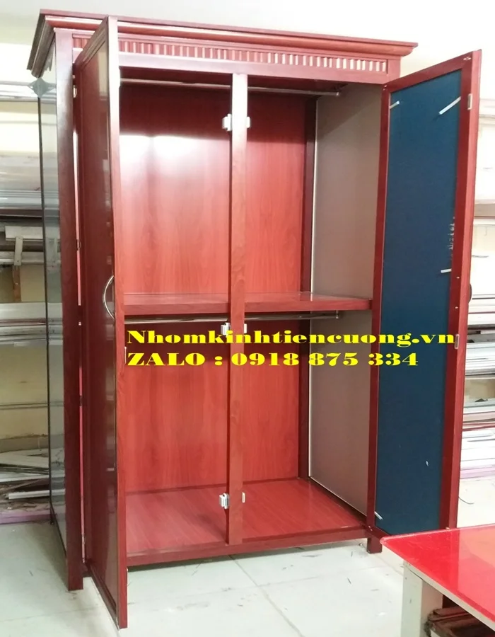 Làm tủ quần áo bằng nhôm kính 1