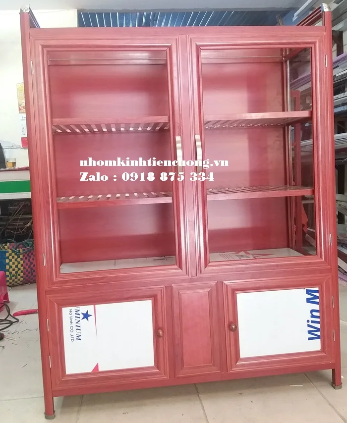 Giá tủ nhôm kính đựng chén bát 1