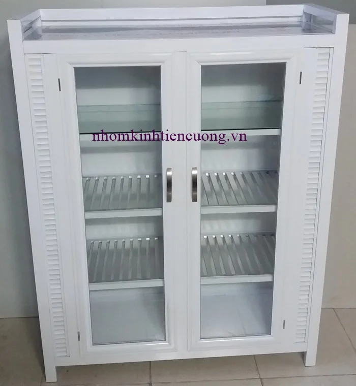 Báo giá tủ chén bát nhôm kính 3