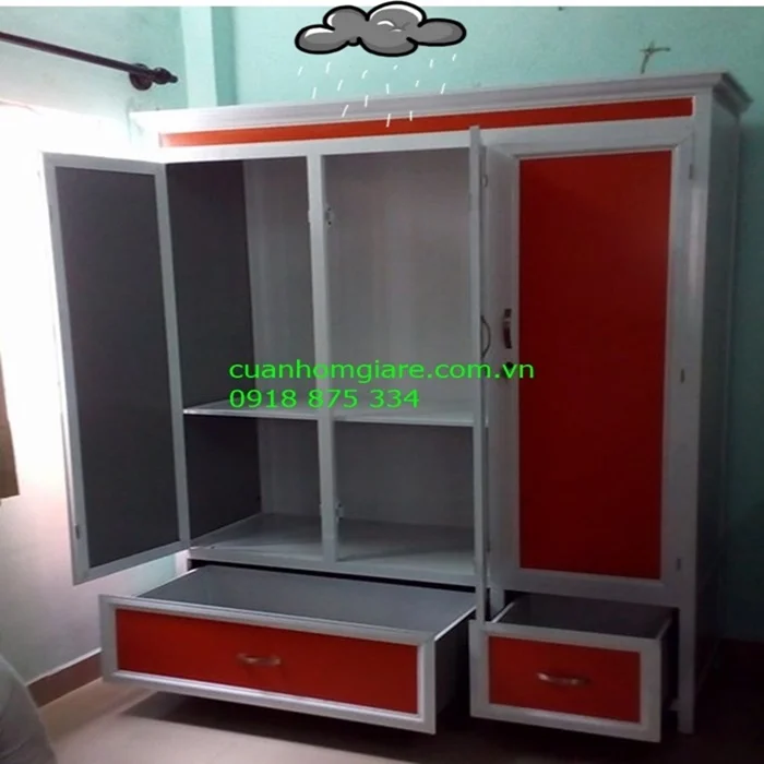 Các mẫu tủ quần áo nhôm kính 3