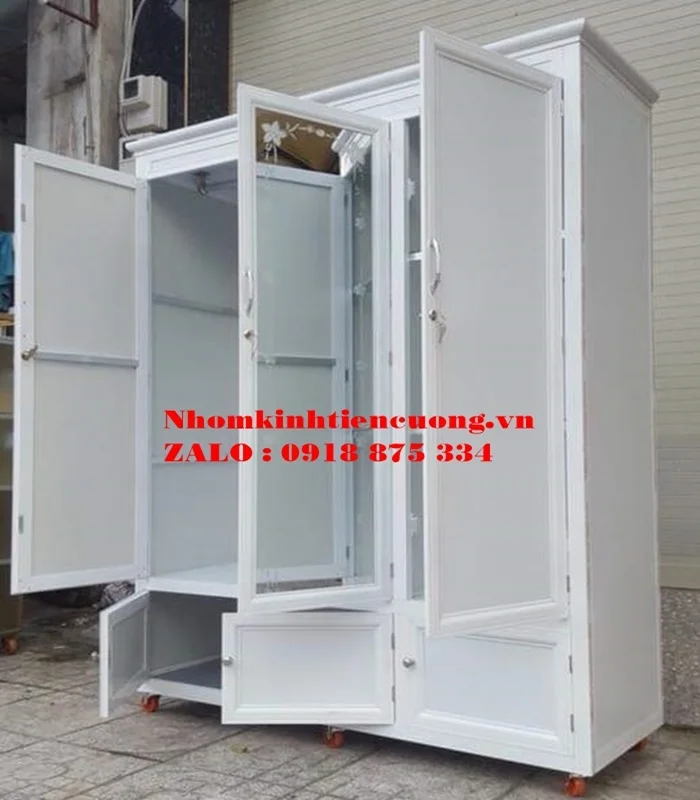 Cách làm tủ quần áo nhôm kính 2