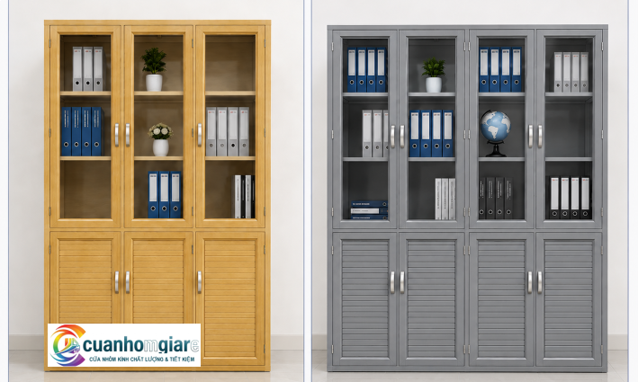 Báo giá thi công tủ hồ sơ nhôm kính TPHCM